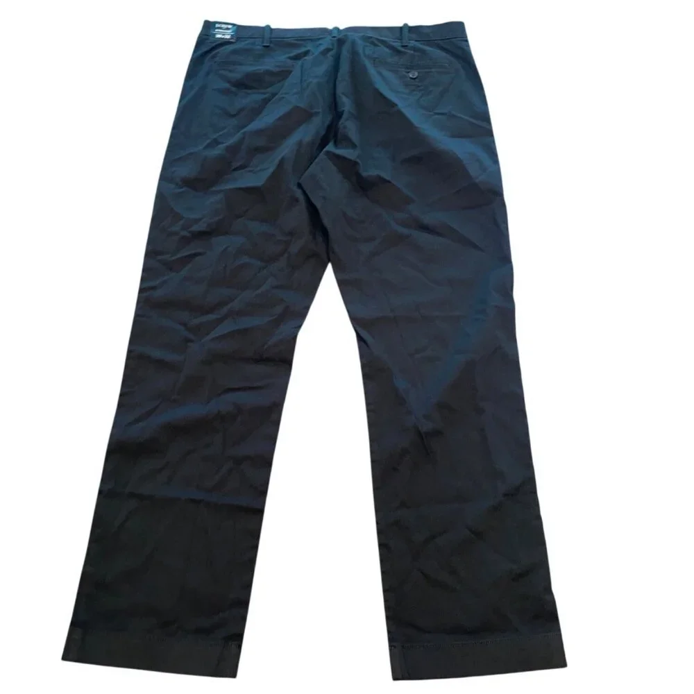NWT J.Crew Factory 38x32 Straight Fit Flex Chino Pants Black Workwear Office